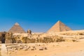 Great Sphinx of Giza and whence the pyramids of Giza Cairo, Egypt Royalty Free Stock Photo