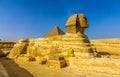 The Great Sphinx and the Great Pyramid of Giza Royalty Free Stock Photo