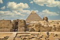 The great Sphinx and the great pyramid of Giza, Egypt.