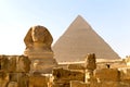 Great Sphinx and Khafre pyramid
