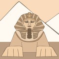 Great sphinx at pyramid background Royalty Free Stock Photo