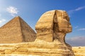 The Great Sphinx and the Pyramid of Cheops, Giza, Egypt Royalty Free Stock Photo