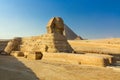 The Great Sphinx and the Pyramid of Khafre in Giza. Cairo, Egypt Royalty Free Stock Photo