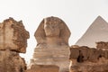 The Great Sphinx and the Pyramid Royalty Free Stock Photo