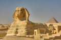 The Great Sphinx and the Pyramid of Kufu, Giza, Egypt Royalty Free Stock Photo