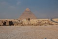 Great sphinx and pyramids of ancient Egypt in Giza, Cairo, Africa Royalty Free Stock Photo