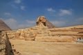 Great sphinx and pyramids of ancient Egypt in Giza, Cairo, Africa Royalty Free Stock Photo