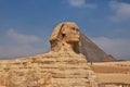 Great sphinx and pyramids of ancient Egypt in Giza, Cairo, Africa Royalty Free Stock Photo