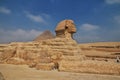 Great sphinx and pyramids of ancient Egypt in Giza, Cairo, Africa Royalty Free Stock Photo