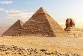 The Great Sphinx and the Pyramids of Egypt, Giza Royalty Free Stock Photo