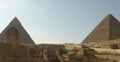 The Great Sphinx with the pyramids of Giza - Cairo - Egypt Royalty Free Stock Photo