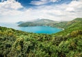 Great spring view of azure water bay, near Parga town. Sunny morning seascape of Ionian Sea. Beautiful outdoor scene of Greece, Royalty Free Stock Photo