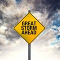 Great Storm Ahead Warning Sign Royalty Free Stock Photo