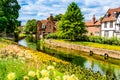 The Great Stour river banks in Canterbury, Kent, UK