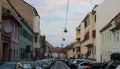 Great street in Sibiu after dawn