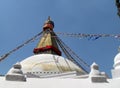 Great Stupa of Boudhanath Kathmandu Nepal with Prayer Flags Royalty Free Stock Photo