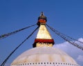 Great Stupa of Boudhanath Kathmandu Nepal with Prayer Flags Royalty Free Stock Photo