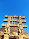 Great stupa of sanchi India, Buddhist monuments world heritage Royalty Free Stock Photo