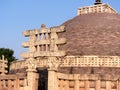 Great stupa of sanchi India, Buddhist monuments world heritage Royalty Free Stock Photo