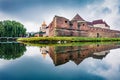 Great summer view of medieval Fagaras Citadel. Picturesque morninng scene of Transylvania, Romania, Europe. Traveling concept Royalty Free Stock Photo