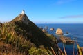 Nugget point lighthouse, New Zealand Royalty Free Stock Photo