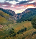 Great sunrise on Cheile Turzii canyon Royalty Free Stock Photo