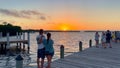 Great sunset pier on Islamorada - The World Wide Sportsman - ISLAMORADA, UNITED STATES - FEBRUARY 20, 2022 Royalty Free Stock Photo