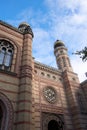 Great Synagogue, Budapest, Jewish heritage. Illuminated elegance merges history and spirituality in the Royalty Free Stock Photo