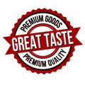 Great taste label or stamp