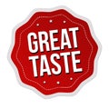 Great taste label or sticker