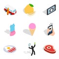 Great time icons set, isometric style