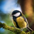 great tit bird animal, AI generated Royalty Free Stock Photo