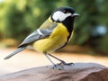 Ai Generated illustration Wildlife Concept of Great Tit bird Royalty Free Stock Photo
