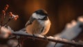 Great tit perching on branch, singing song generated by AI Royalty Free Stock Photo