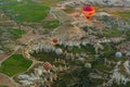 Cappadocia hot air balloons at sunrise, tourist destination, Turkey