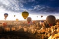 The great tourist attraction of Cappadocia - balloon flight. Cap. Hill, beauty.