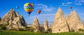 The great tourist attraction of Cappadocia - balloon flight. Cap