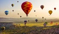 The great tourist attraction of Cappadocia - balloon flight. Cap