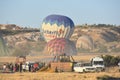 The great tourist attraction of Cappadocia - balloon flight. Cap. Hill, beauty.