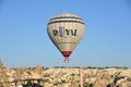 The great tourist attraction of Cappadocia - balloon flight. Cap. Hill, beauty.