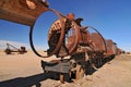 The Great Train Graveyard, train cemetery, and one of the major tourist attractions of the Uyuni area in Bolivia