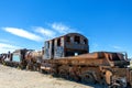Great Train Graveyard or steam locomotives cemetery at Uyuni, Bolivia