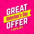 Great Valentines Day offer banner Royalty Free Stock Photo