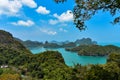 Great view from above of the Ang Thong Marine Park in Thailand