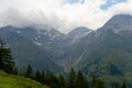 Great view of the alpine green mountains.