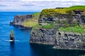 Great view of Cliffs of Moher in county Clare, Ireland, in a sunny day Royalty Free Stock Photo