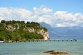 Great view of Lake Garda from Sirmione beach, Italy