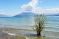 Great view of Lake Garda from Sirmione beach, Italy