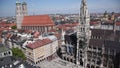 Great view of Marienplatz - City-center square, Frauenkirche