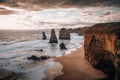 Great view at the rocks of the twelve apostels along the Great Ocean Road in south Australia